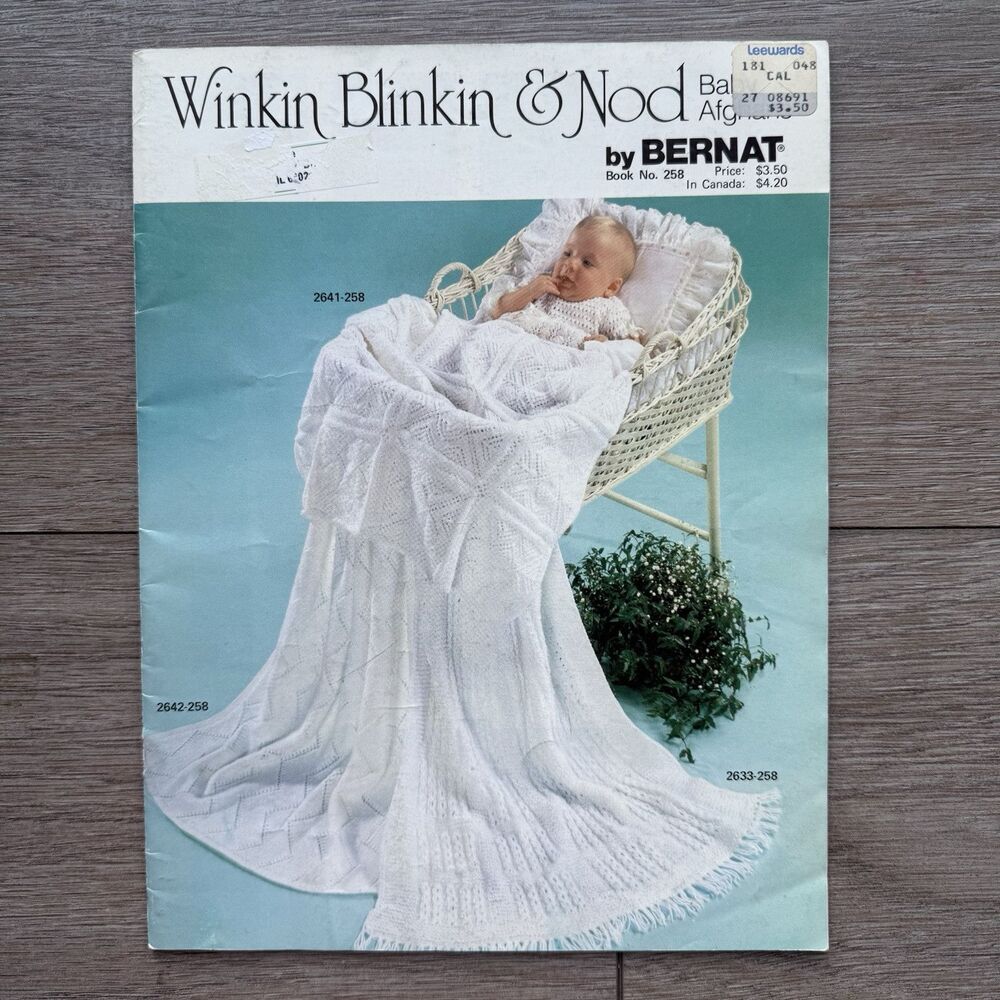 Winkin Blinkin Nod Baby Afghans Patterns Crochet Knit 18 Patterns Bernat #258